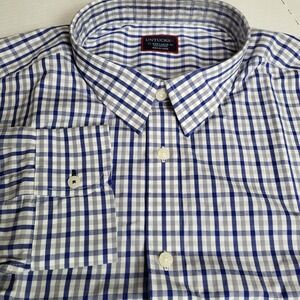 UNTUCKit Almaden XXX Large 3XL Blue Grey Gingham Check L/S Button Down Shirt NWT